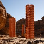 Reveries by Rana Haddad and Pascal Hachem, installation view in the AlUla desert; photograph by Lance Gerber.