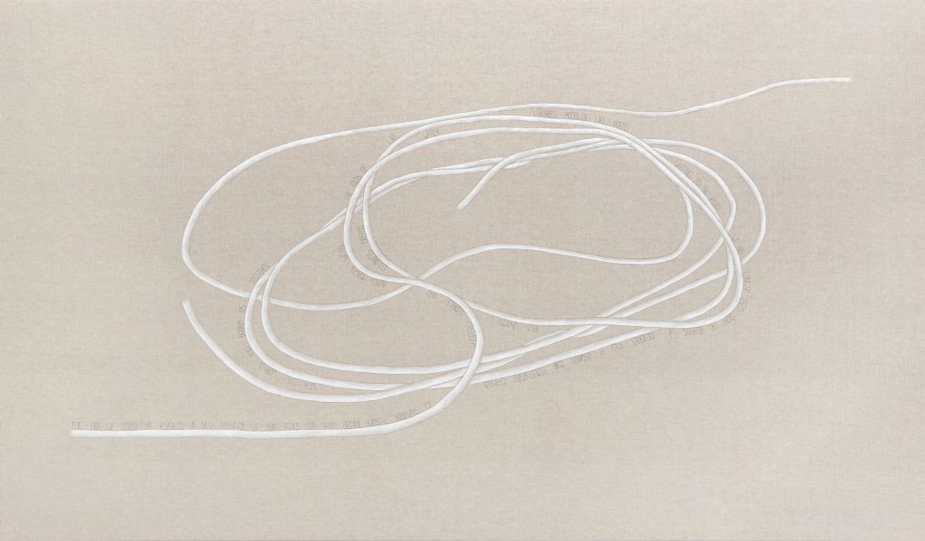 Ángela Jiménez Durán, The Era of Temperature, 2026, ink and acrylic on natural linen