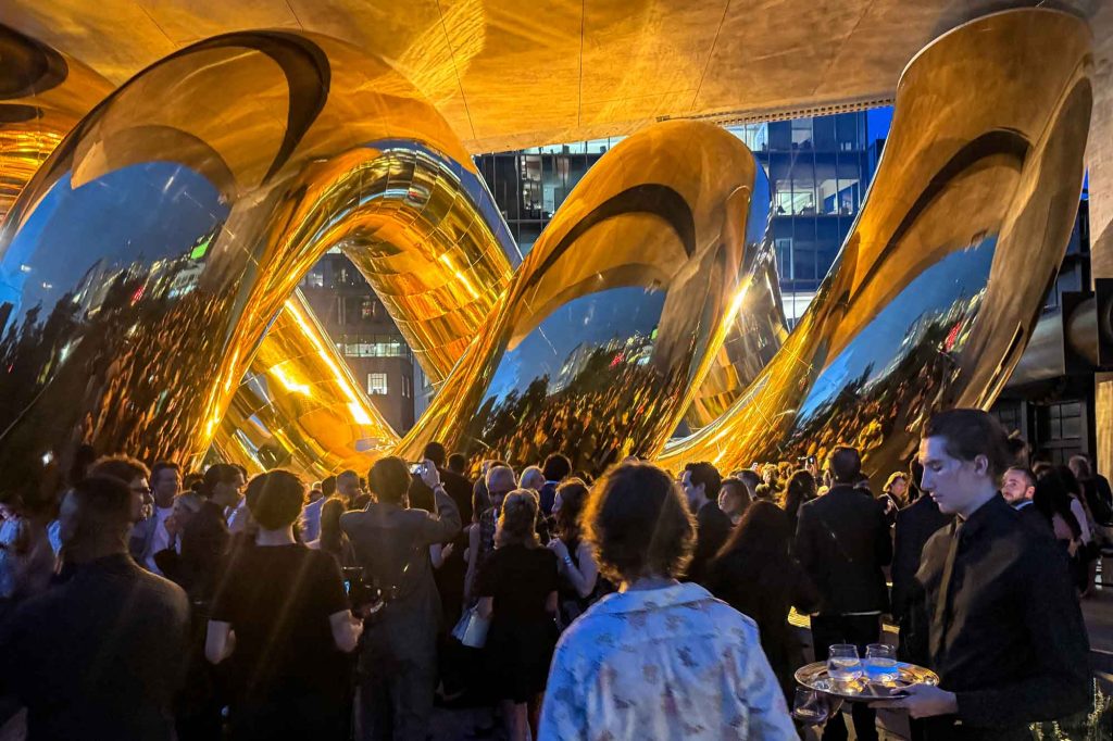 Evening gathering under auruBOROS on the High Line
