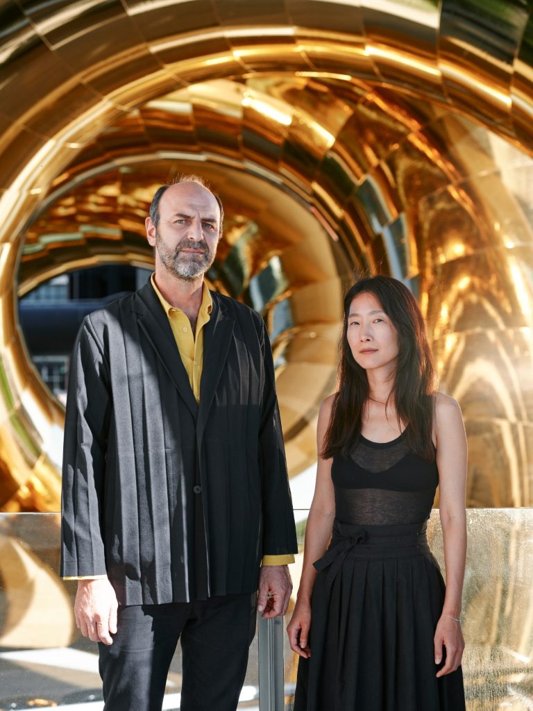Marco Canevacci and Yena Young of Plastique Fantastique in front of auruBOROS