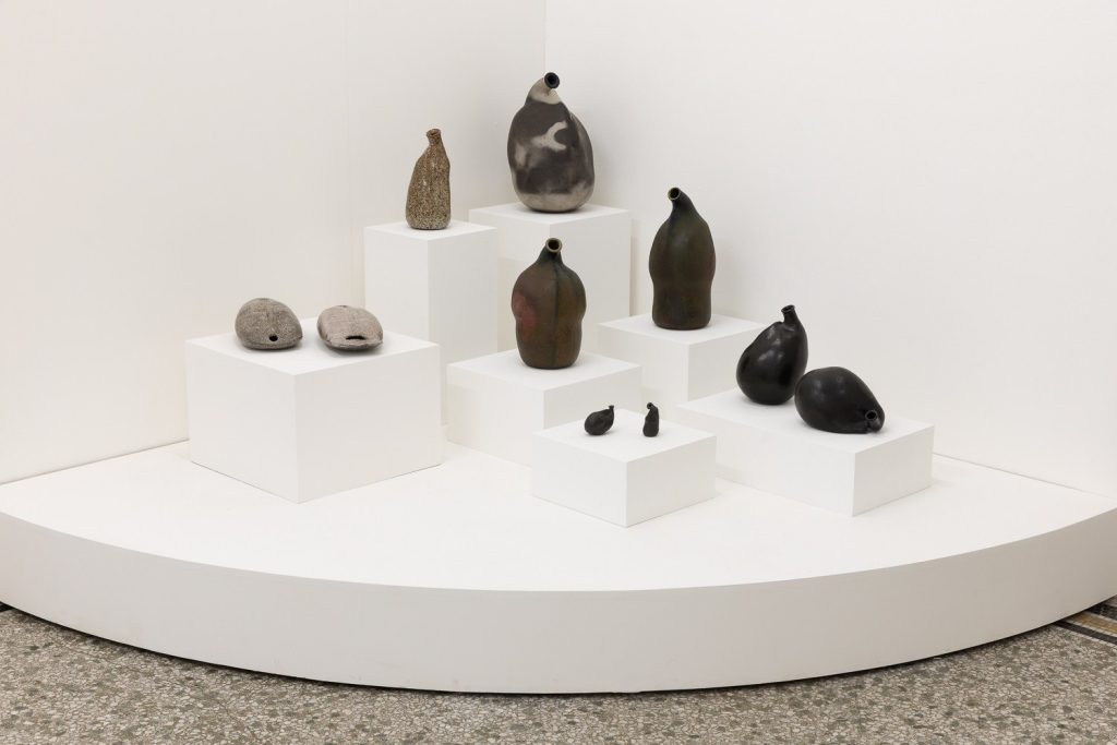 Donald Locke sculptures on a round white plinth
