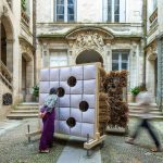 Chaume Sublimé by COAT, reed grass installation in a Montpellier courtyard