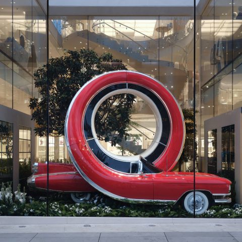 Dior window display by Alex Chinneck