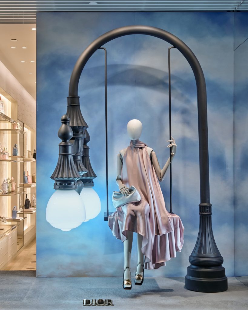 Dior window display by Alex Chinneck