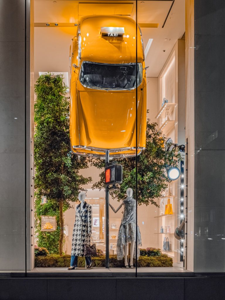 Dior window display by Alex Chinneck