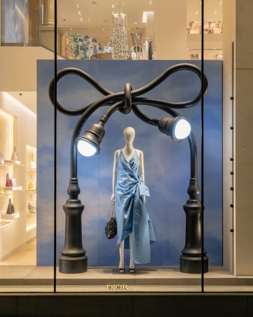 Dior window display by Alex Chinneck