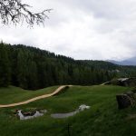 Trace of Land by ELSE, a meandering hay canopy across the Armentara meadows in Val Badia
