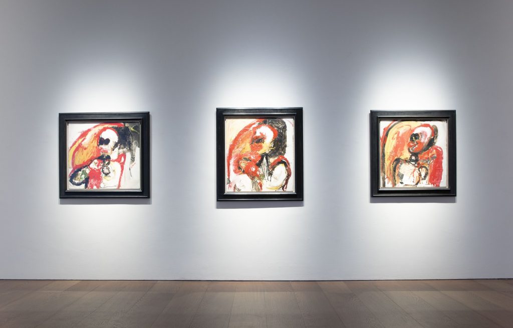 Three William Crozier paintings hung in a row