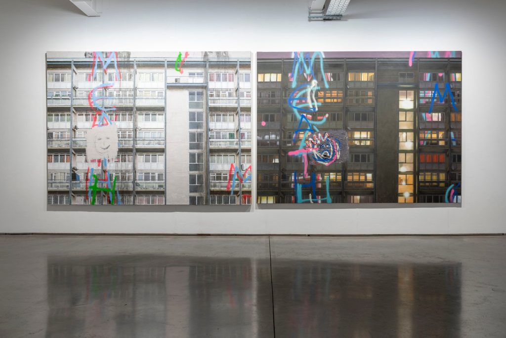 David Hepher, Tower Blocks, installation view at Flowers Gallery Kingsland Road, London