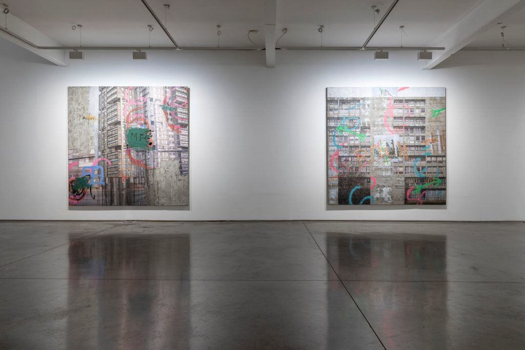 David Hepher, Tower Blocks, installation view at Flowers Gallery Kingsland Road, London