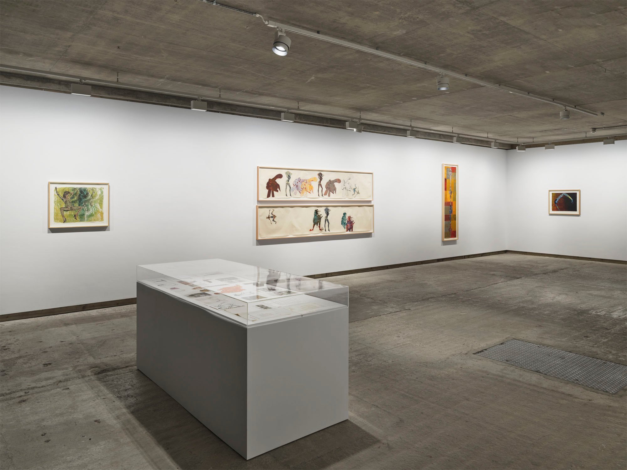 To the Dance: eight works by Nancy Spero, installation view at Frith Street Gallery, Golden Square, London