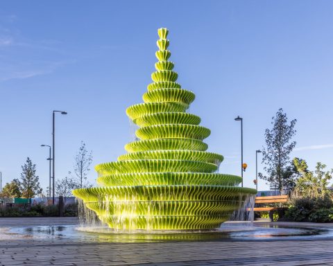 The Fountain by NEON in Neighbourhood Square, Brent Cross Town, London