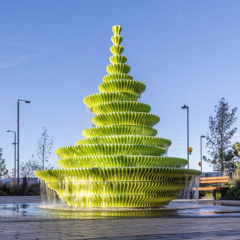 The Fountain by NEON in Neighbourhood Square, Brent Cross Town, London