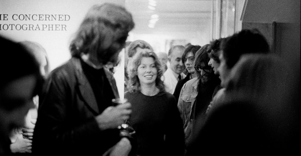Black and white photograph of a private view in 1971