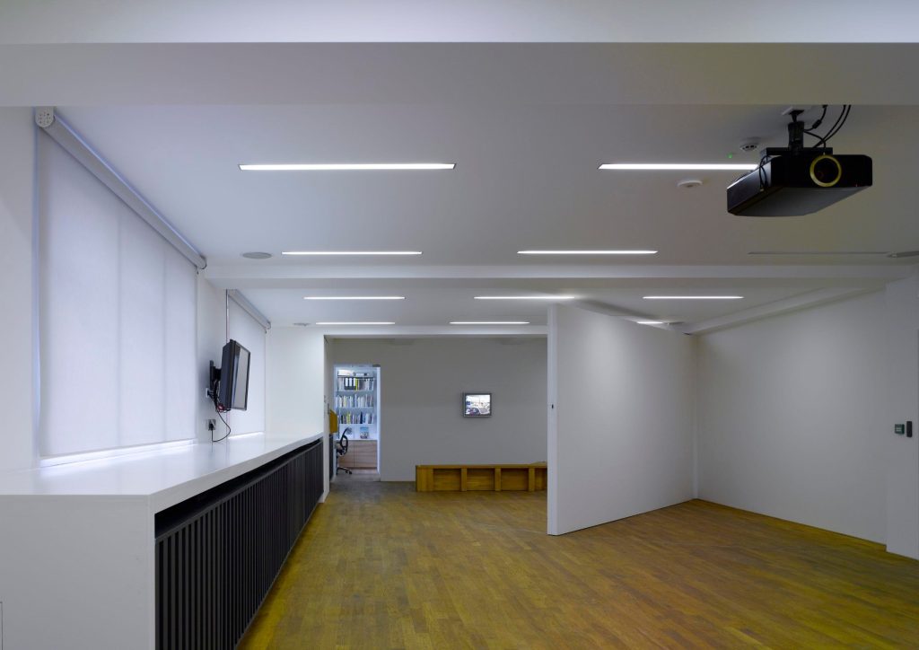 Empty studio space with timber floor, 2012
