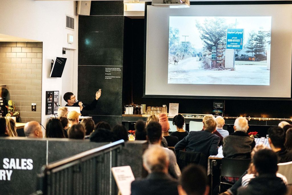 Audience at a talk during The Social, 2018