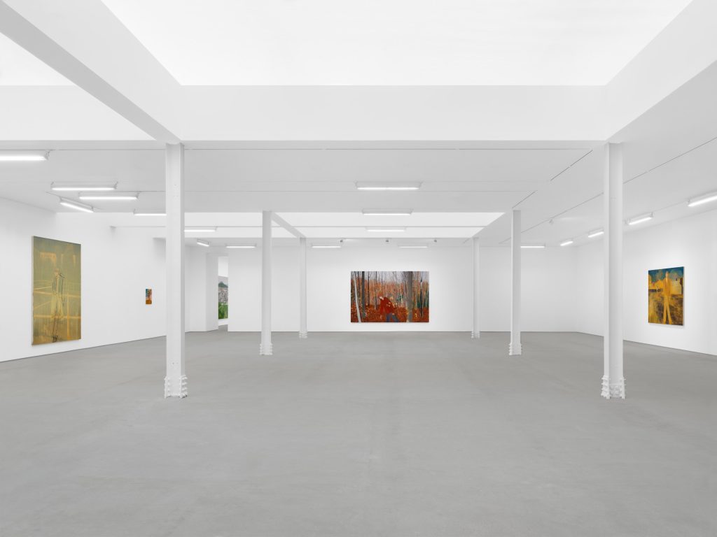 Yu Nishimura paintings in a columned gallery at Kingly Street
