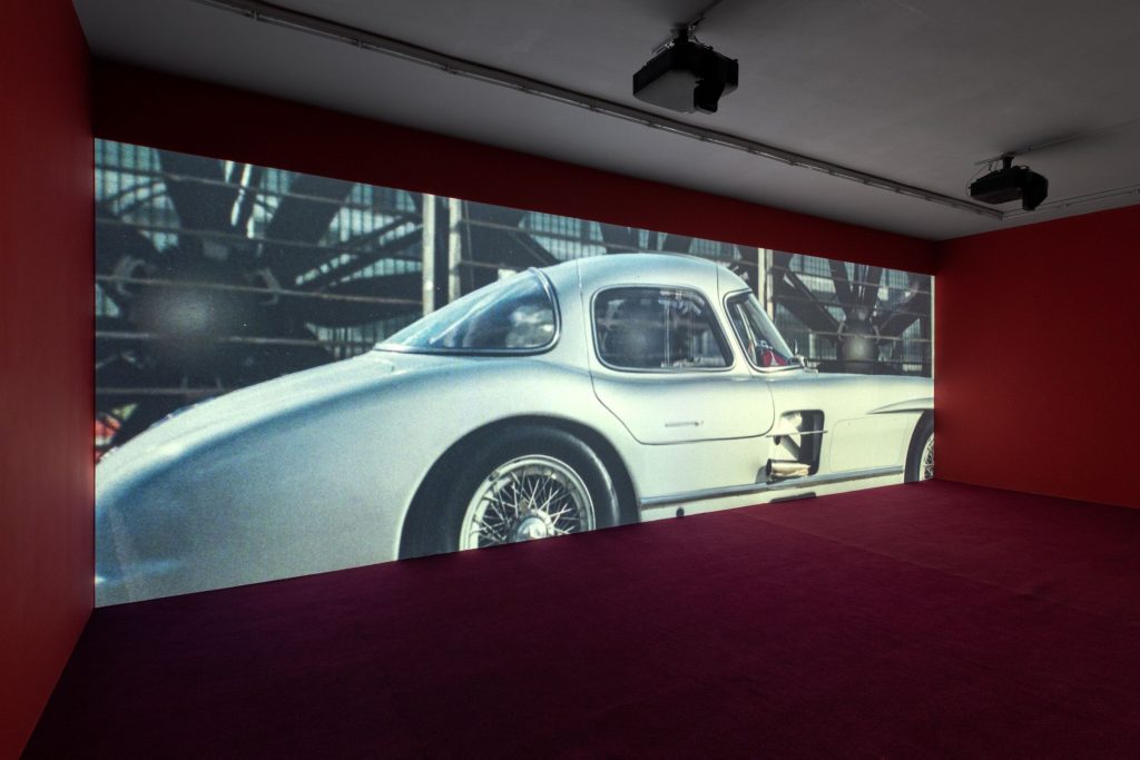 Sara Cwynar, Baby Blue Benzo, installation view