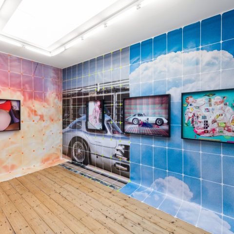Sara Cwynar, Baby Blue Benzo, installation view at The Approach, London