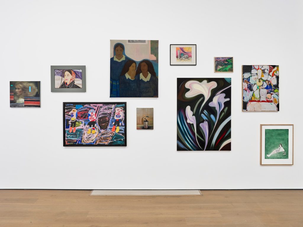 Hung paintings in the 30 Years exhibition