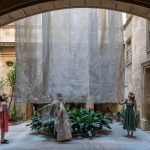 Liminality in Motion by Yurika Takemura seen through a courtyard arch in Montpellier